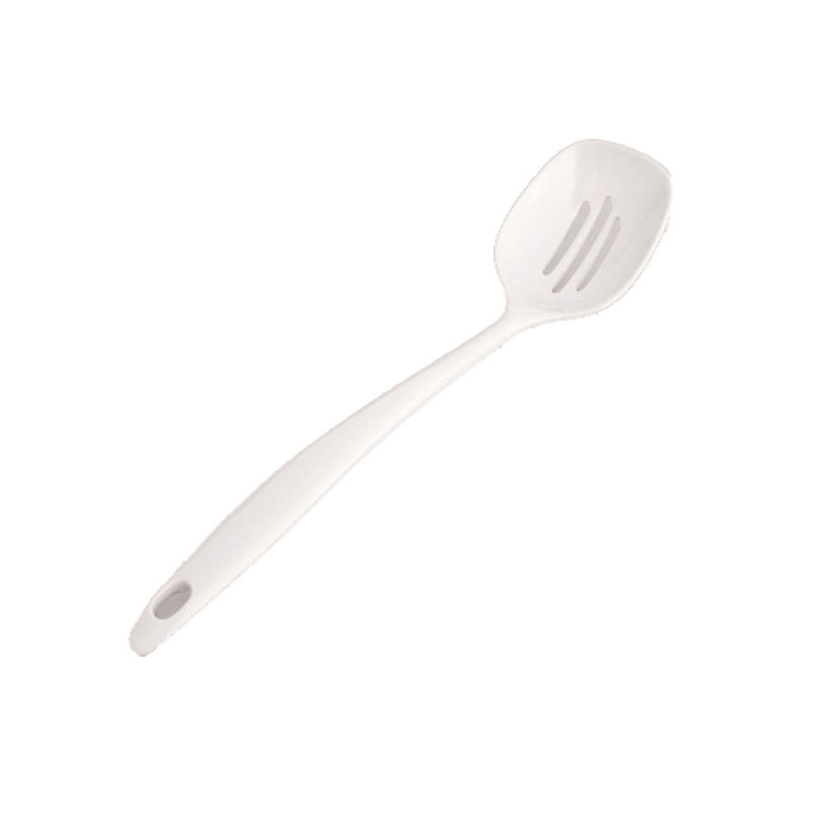 Elite Global Solutions Foundations Melamine White Slotted Spoon 30.5cm 12 Inch