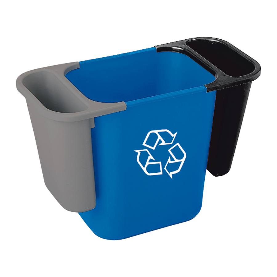 Deskside Recycling Saddle Bin Blue 4.5ltr