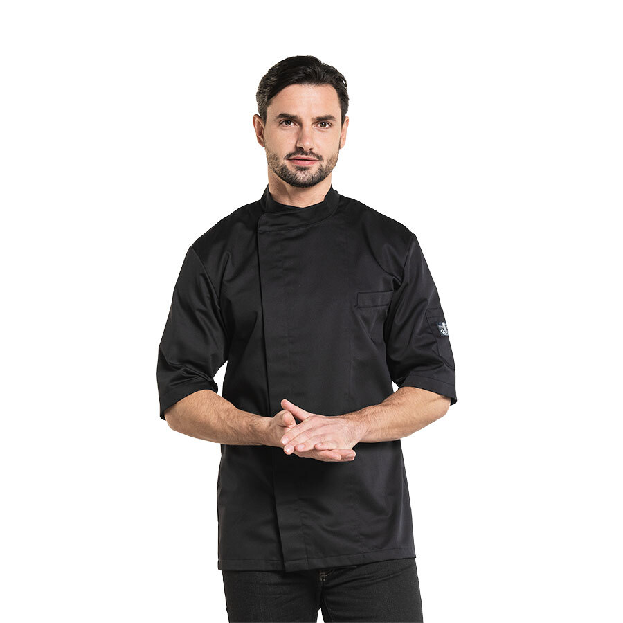 Chaud Devant Black Short Sleeve Bacio Chef Jacket
