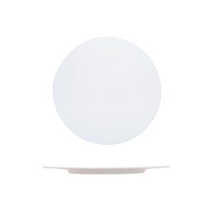 Astera Circuit Vitrified Porcelain White Round Flat Presentation Platter 28cm