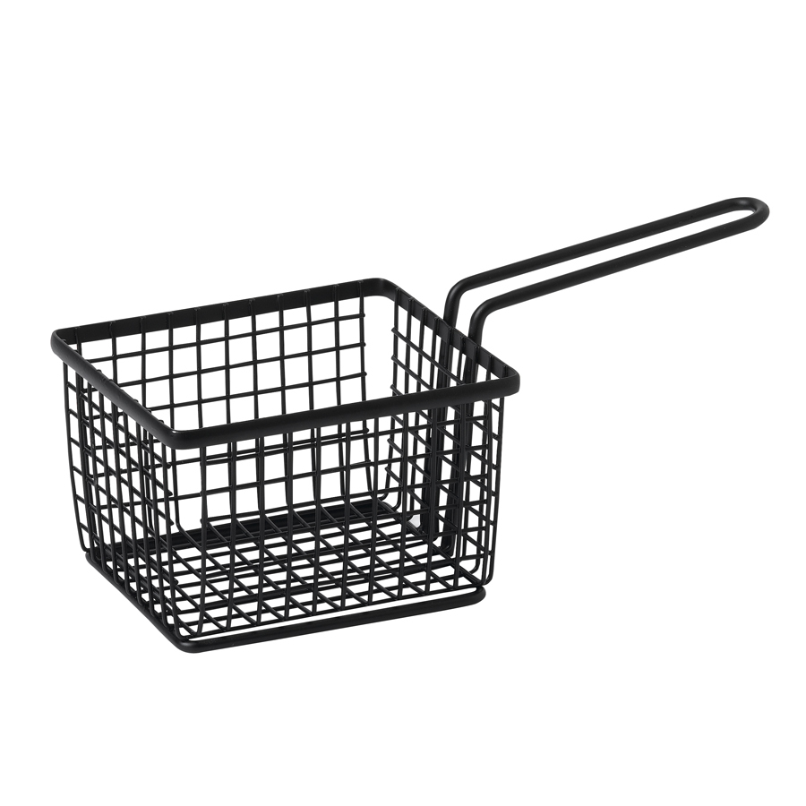 Artis Black Coated Stainless Steel Square Wire Basket With Handle 10x7.5cm