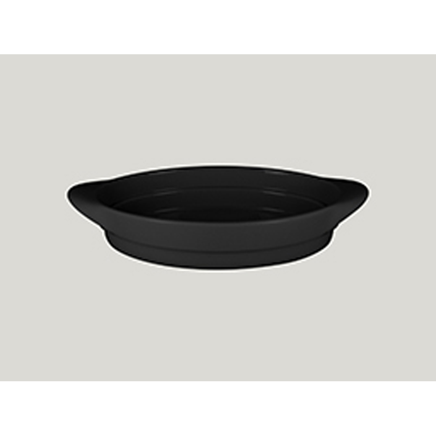 Rak Chef's Fusion Vitrified Porcelain Black Oval Platter 26x17.5x5.5cm 1.2 Litre