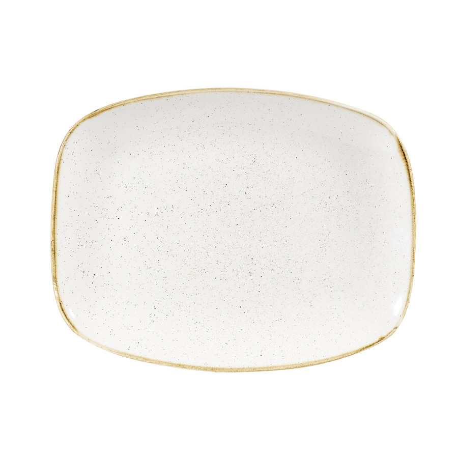Churchill Stonecast Vitrified Porcelain Barley White Oblong Plate 15.4x12.6cm