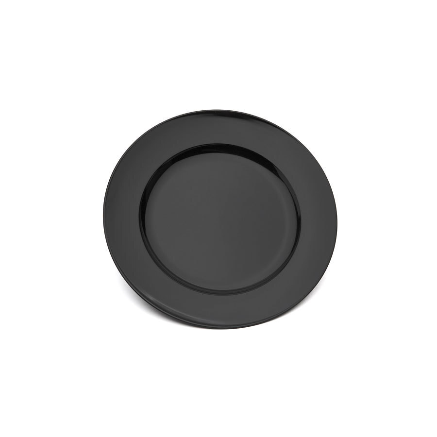 Harfield Polycarbonate Black Large Round Wide Rim Dinner Plate 24cm