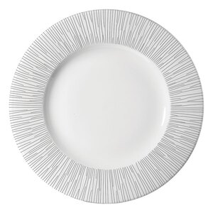 Churchill Bamboo Vitrified Porcelain White Round Wide Rim Plate 30.5cm