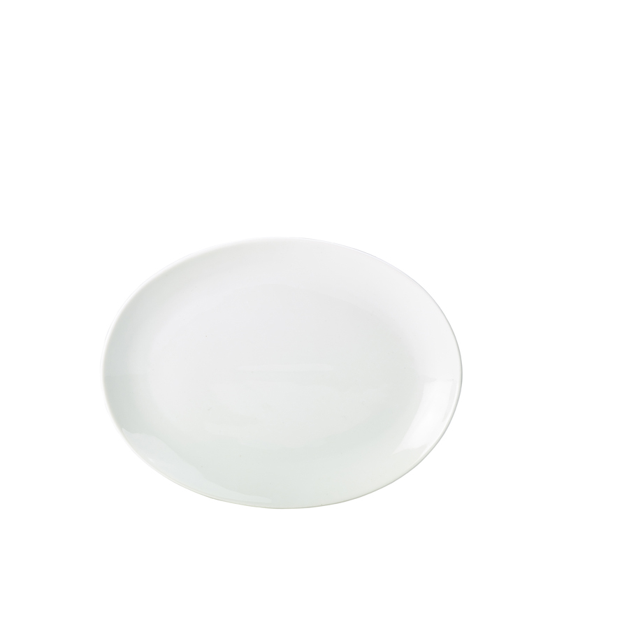 Genware Porcelain White Oval Plate 21cm