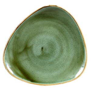 Churchill Stonecast Vitrified Porcelain Samphire Green Triangular Plate 22.9cm