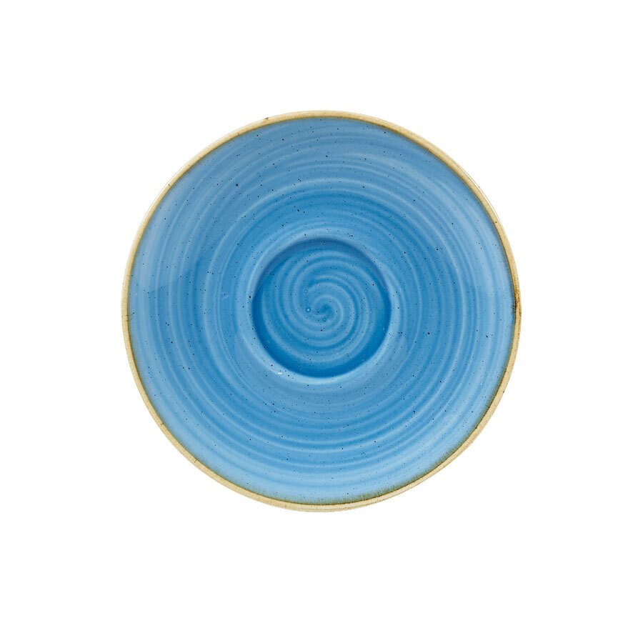 Churchill Stonecast Vitrified Porcelain Cornflower Blue Round Cappuccino Saucer 15.6cm