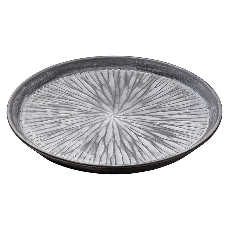 Stella Grey Flat Round Plate 24cm