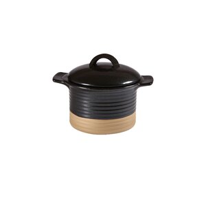 Churchill Art De Cuisine Igneous Stoneware Black Cocotte And Lid 14x7cm 35cl 12.3oz