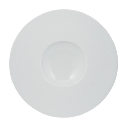 Guy Degrenne Graphique Porcelain White Round Wide Rim Shallow Bowl 28cm