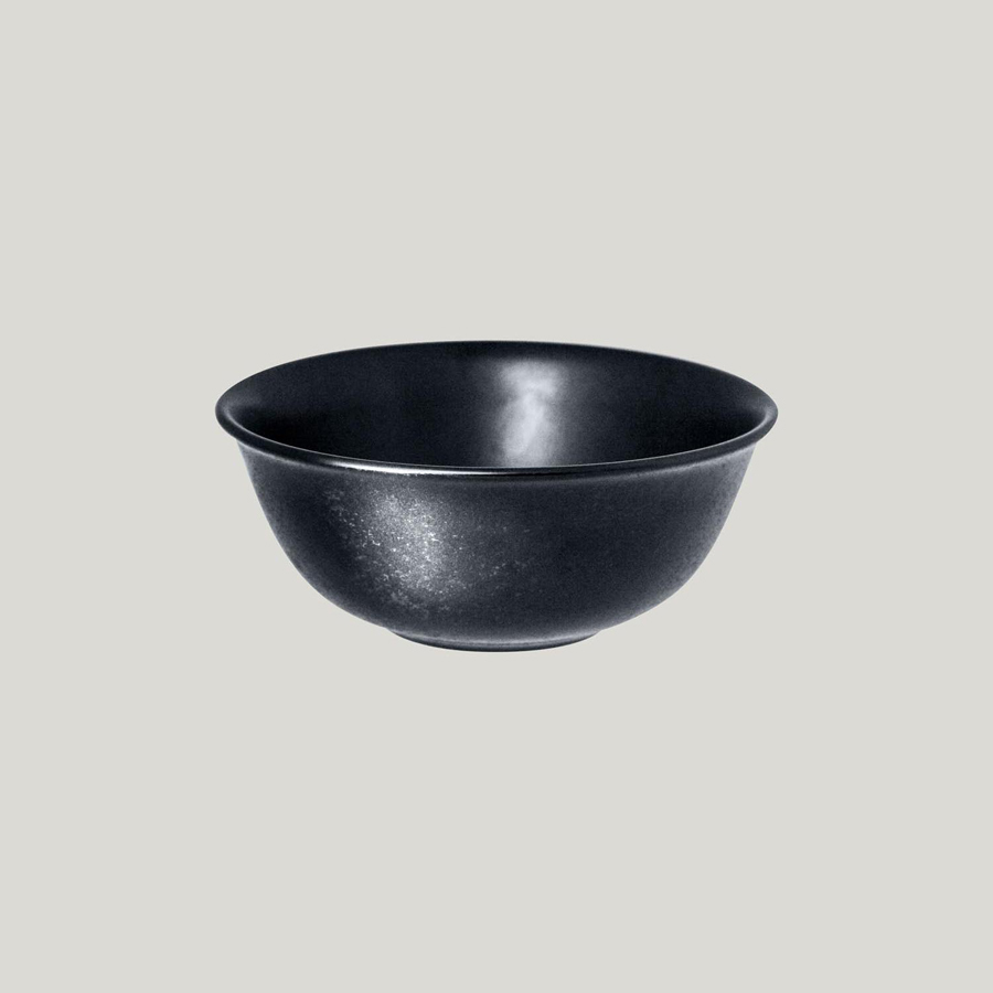 Rak Karbon Vitrified Porcelain Black Round Rice Bowl 16x6.5cm 58cl