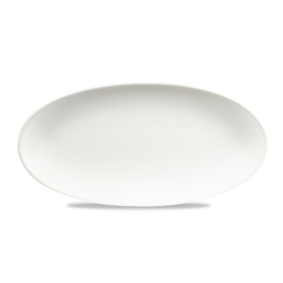 Churchill Chefs Plates Vitrified Porcelain White Oval Plate 29.9x15cm
