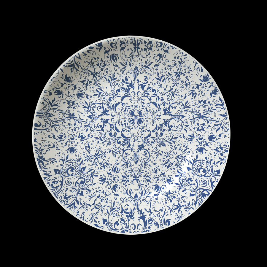 Steelite Ink Vitrified Porcelain Legacy Blue Round Coupe Plate 15.25cm