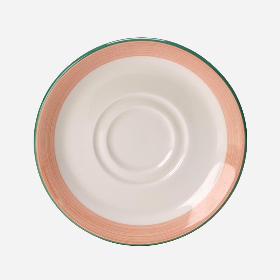 Steelite Rio Vitrified Porcelain Round Pink Double Well Saucer 14.5cm