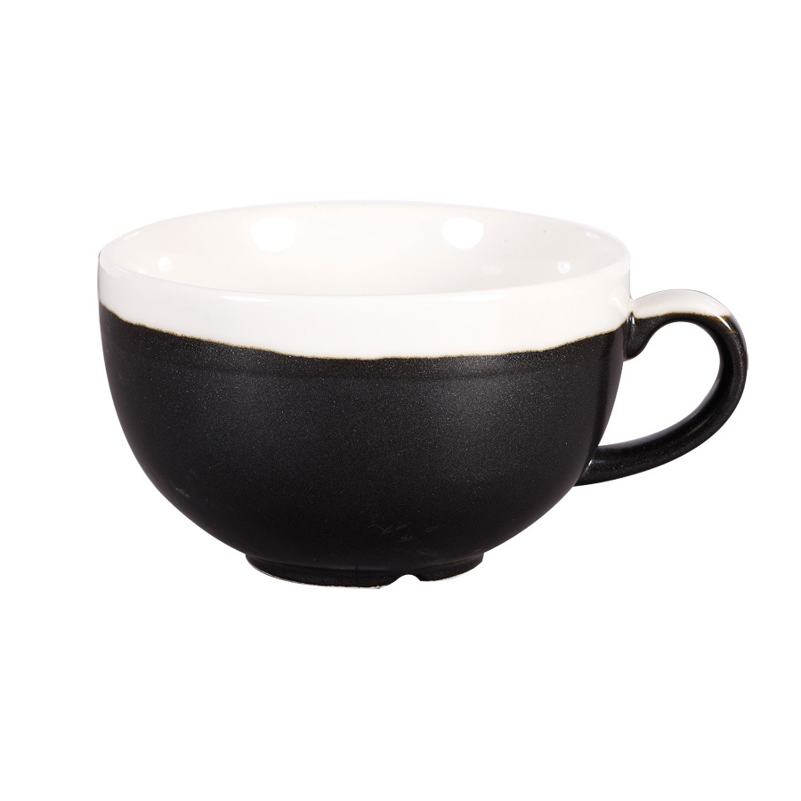 Churchill Monochrome Vitrified Porcelain Onyx Black Cappuccino Cup 34cl 12oz