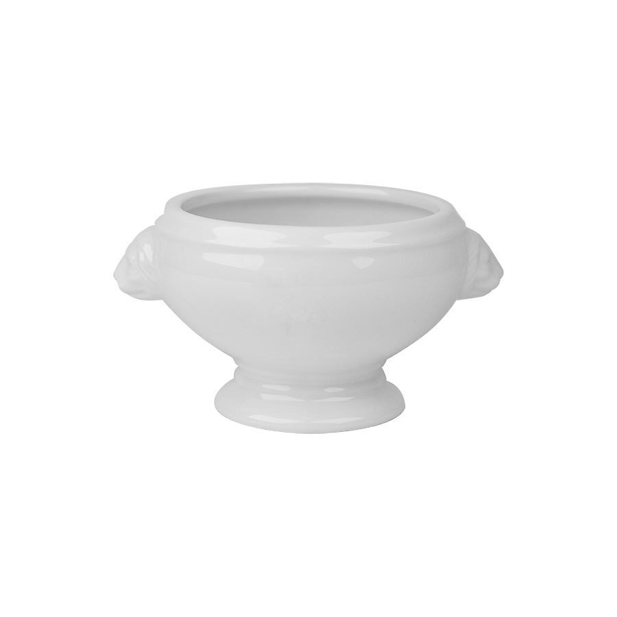 Superwhite Porcelain Lion Head Soup Bowl 51cl