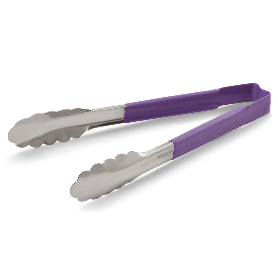 Vollrath Tongs Stainless Steel With Purple Kool-Touch® Handle 241mm