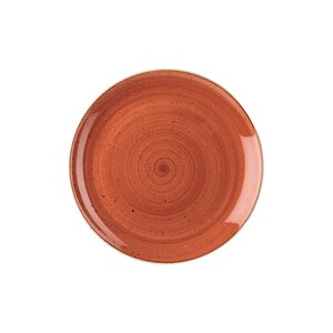 Churchill Stonecast Vitrified Porcelain Spiced Orange Round Coupe Plate 26cm