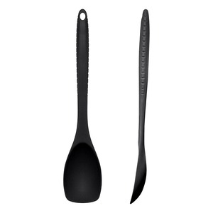 Utensil Black Silicone Spoon