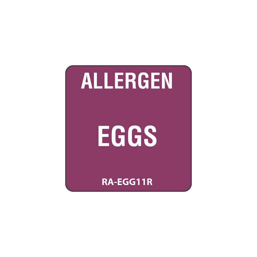 Egg Allergen Label Purple 2.5x2.5cm