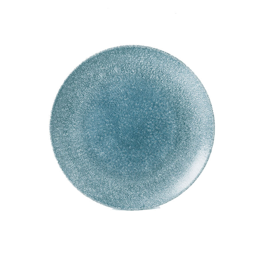Churchill Studio Prints Raku Vitrified Porcelain Topaz Blue Round Coupe Plate 26cm