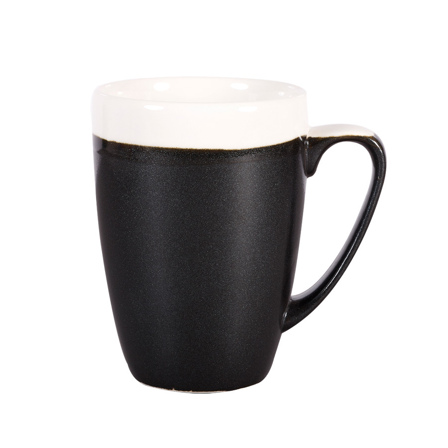 Churchill Monochrome Vitrified Porcelain Onyx Black Mug 34cl 12oz