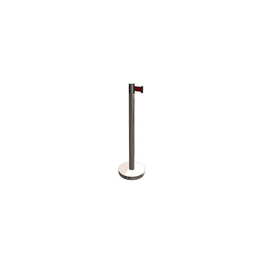 CED Barrier Post - Silver With Red Belt - 1060 x 320mm