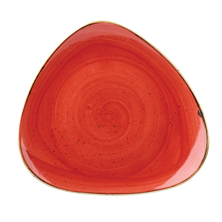 Stonecast Berry Red Triangle Plate 9 inch