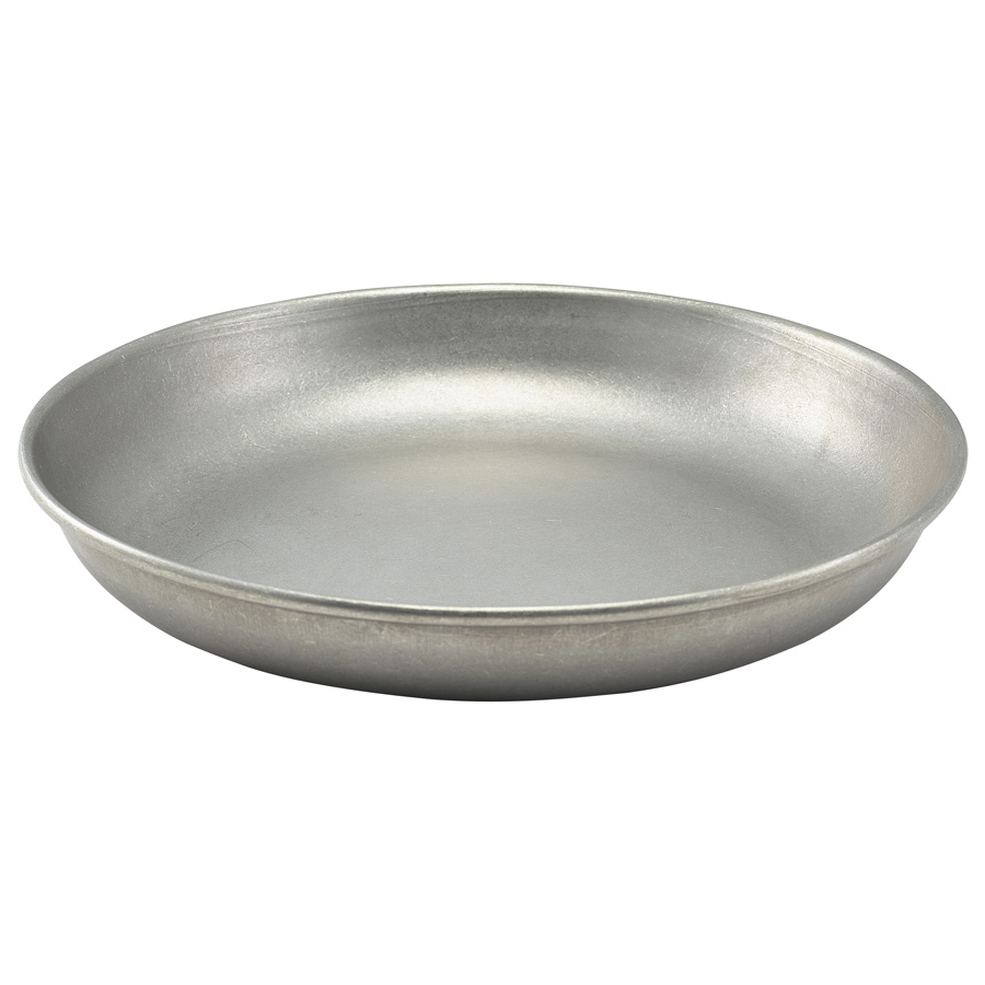 Genware Vintage Stainless Steel Round Coupe Plate 24cm
