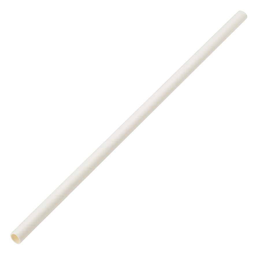 Paper Solid White Straw