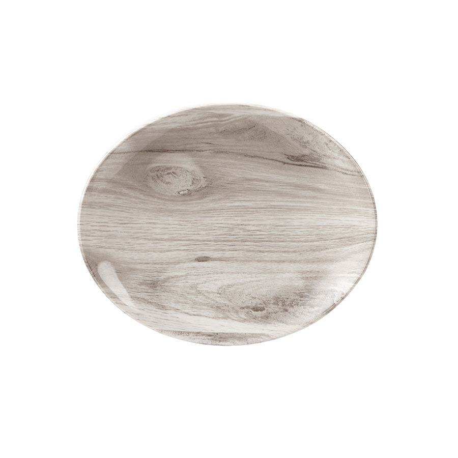 Textured Prints Sepia Wood Oval Bowl 25.5cm