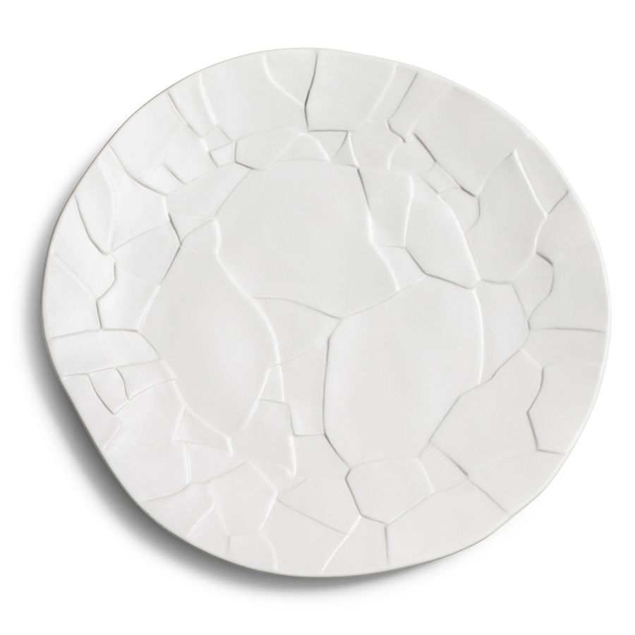 Pordamsa Trencadis Porcelain Matte White Round Plate 29cm