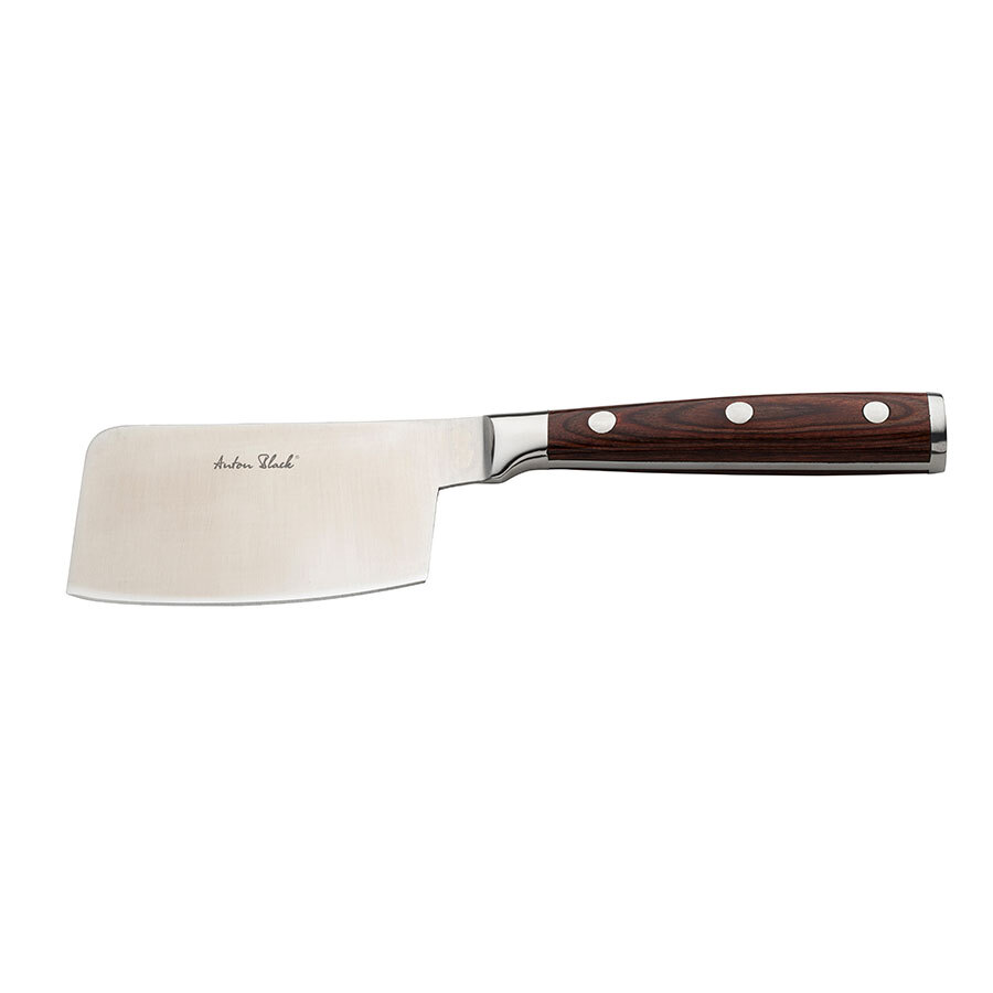 Anton Black Stainless Steel Cleaver Steak Knife With Wooden Handle