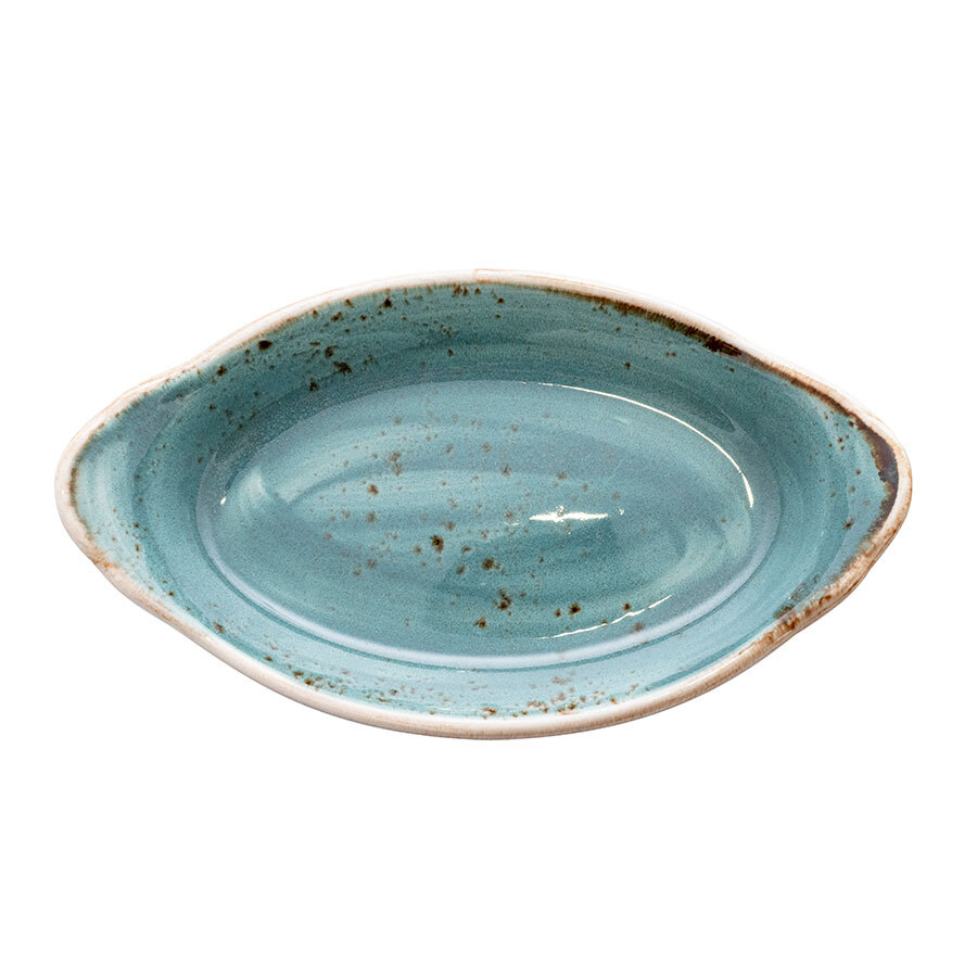 Steelite Craft Vitrified Porcelain Blue Oval Dish Eared 11x20cm 18.5cl