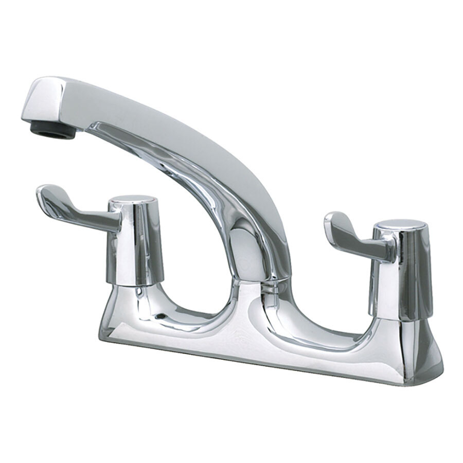 Twin Mixer Tap 3 inch Lever, Swivel Spout