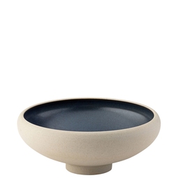 Utopia Ink Porcelain Dark Round Blue Bowl 23cm