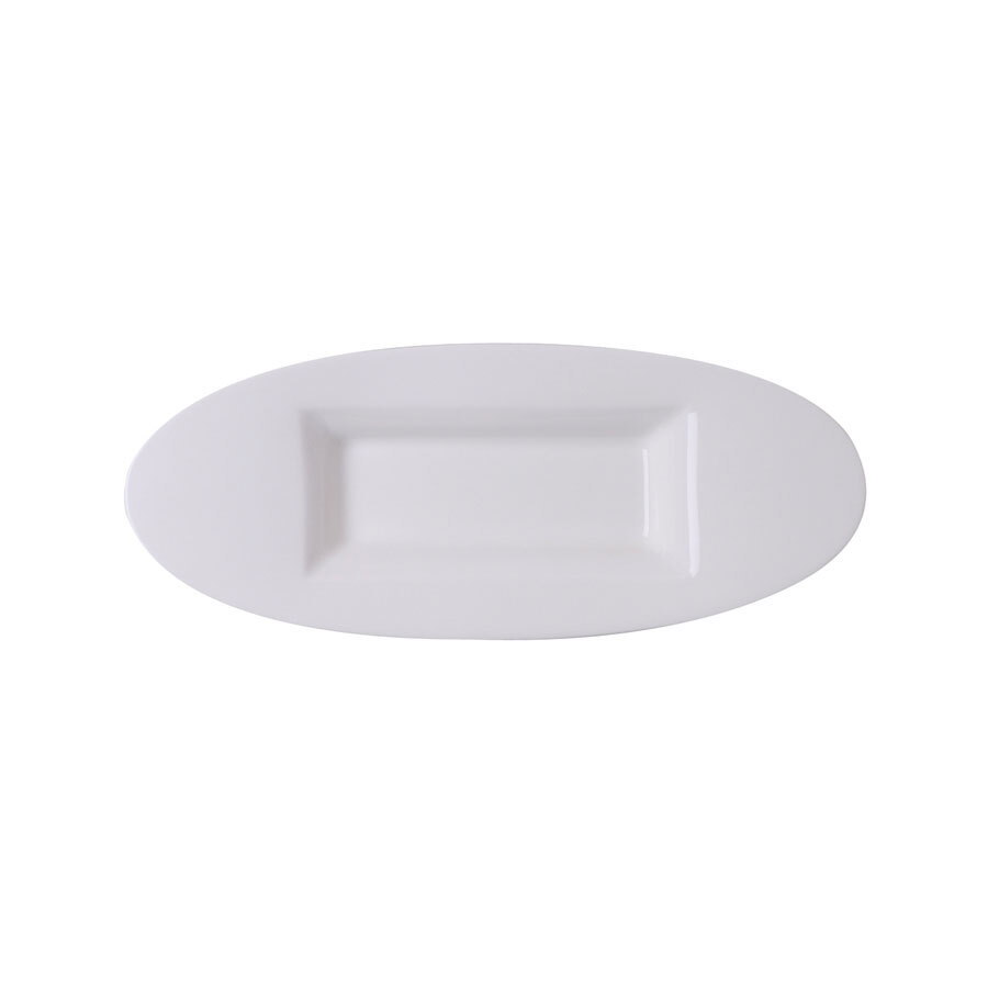 Rak Allspice Tamarind Vitrified Porcelain White Oval Plate 30x12cm