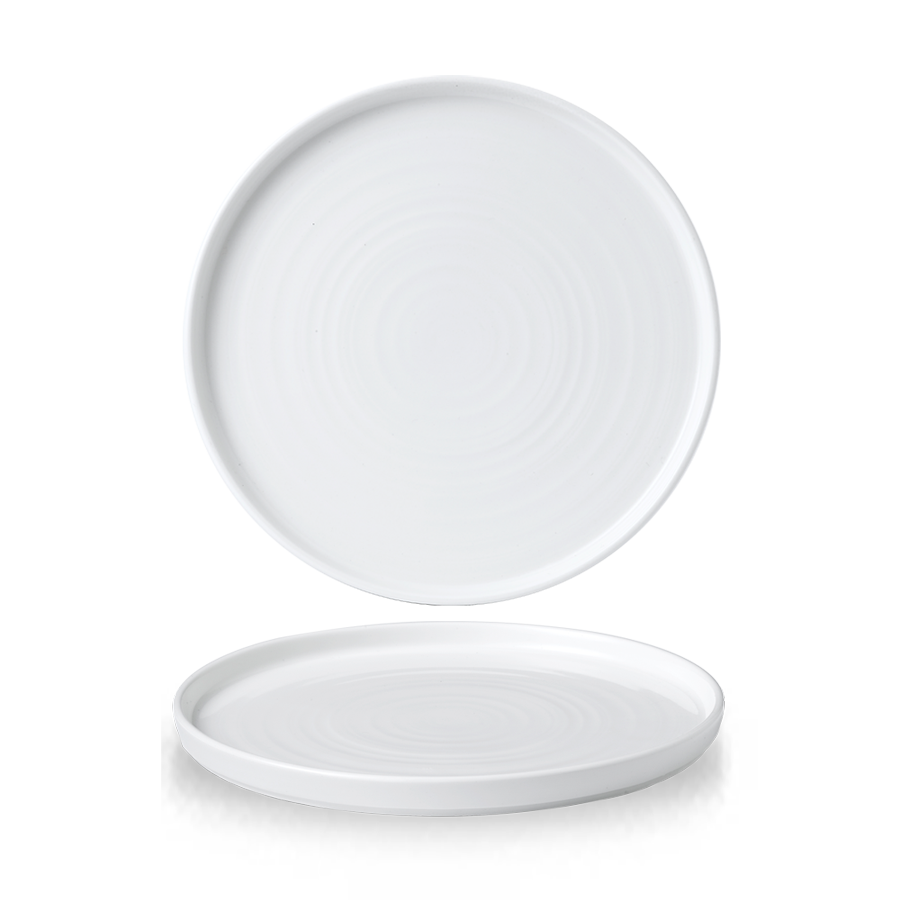 Churchill Chefs Plates Vitrified Porcelain White Round Walled Plate 26x2cm