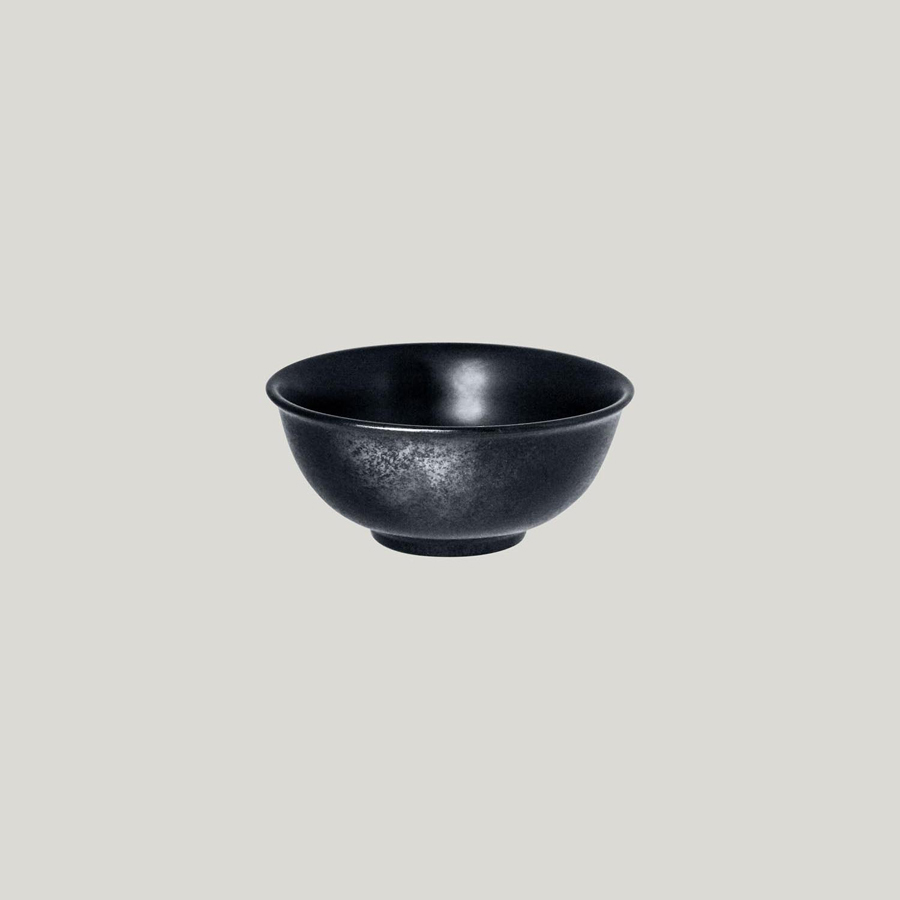 Rak Karbon Vitrified Porcelain Black Round Bowl 12x5.5cm 27cl