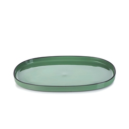 Revol Caractere Ceramic Mint Oval Plate 35.5x21.8cm
