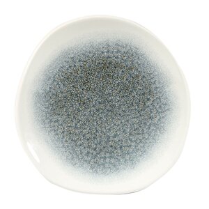 Churchill Studio Prints Raku Vitrified Porcelain Topaz Blue Organic Round Plate 18.6cm