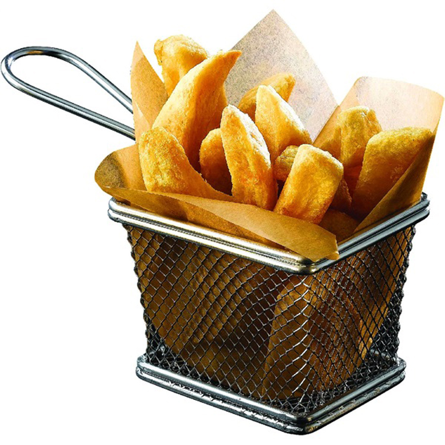 Stainless Steel Serving Fry Basket Rectangular