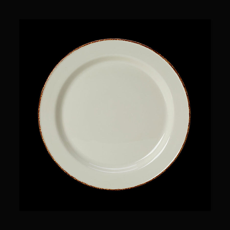 Steelite Brown Dapple Vitrified Porcelain Round Slimline Plate 25.5cm 10 Inch