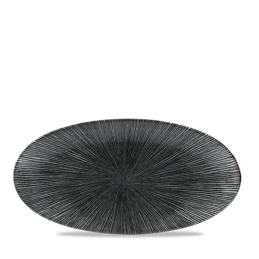 Churchill Studio Prints Agano Vitrified Porcelain Black Chefs Oval Plate 29.9x15cm