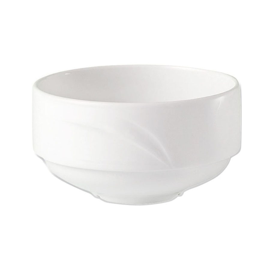Steelite Alvo Vitrified Porcelain Round White Unhandled Soup Cup 28.5cl