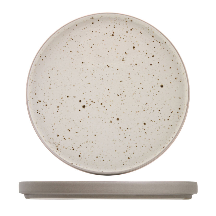 Artisan Cove Vitrified Stoneware Cream Round Stacking Plate 26cm