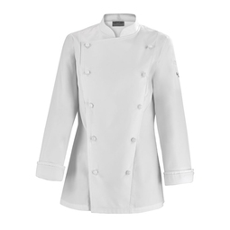 Platine Prestige Women's Long Sleeved 100% Cotton Chef Jacket With Handrolled Buttons