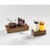 Pordamsa Borosilicate Glass Set Of 2 Schnapps Tasting Pots With Wulnut Tray 8x4cm 65ml