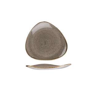 Churchill Stonecast Vitrified Porcelain Peppercorn Grey Triangular Plate 19.2cm